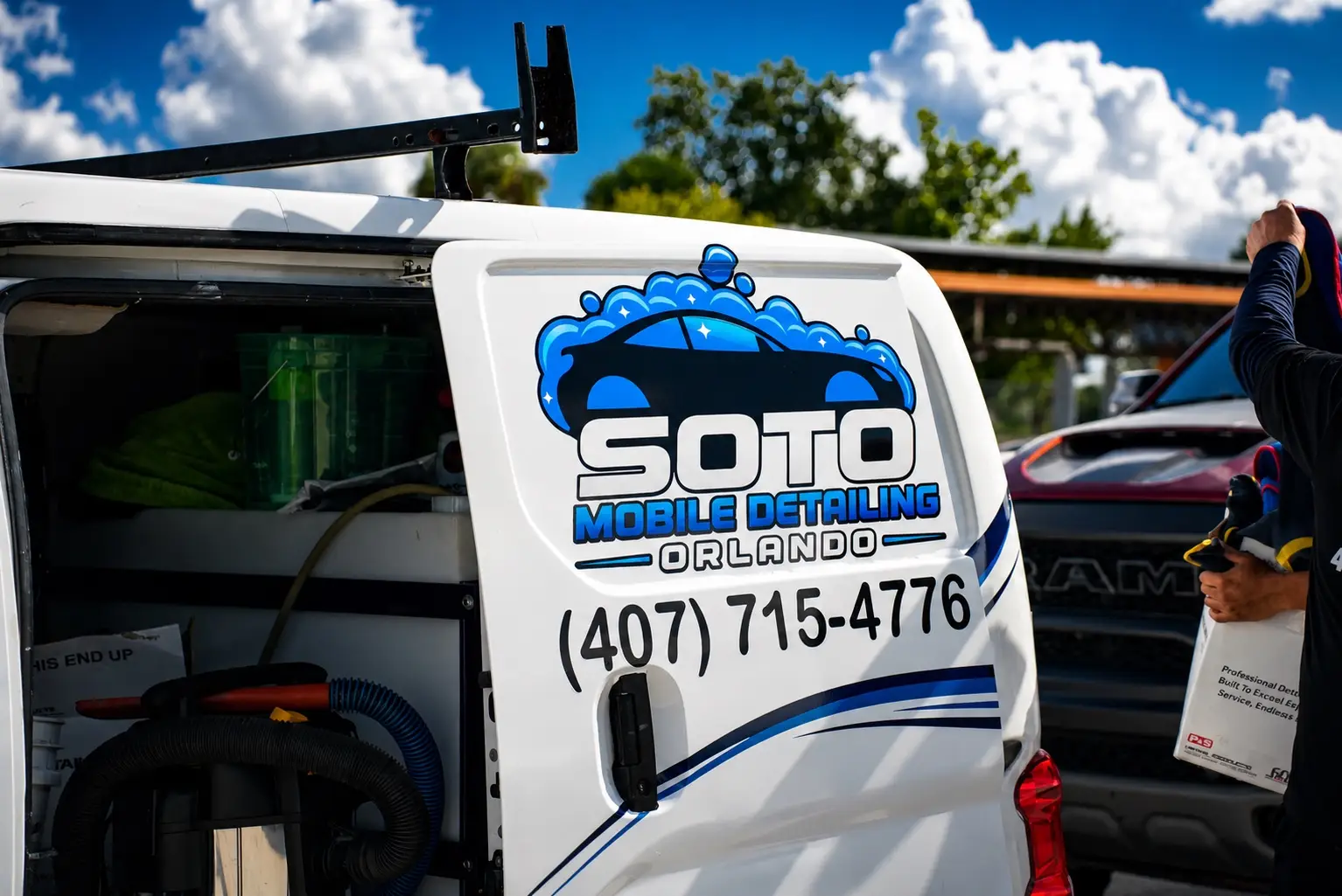 Mobile detailing company in Orlando, FL · rear of the Soto Mobile Detailing van