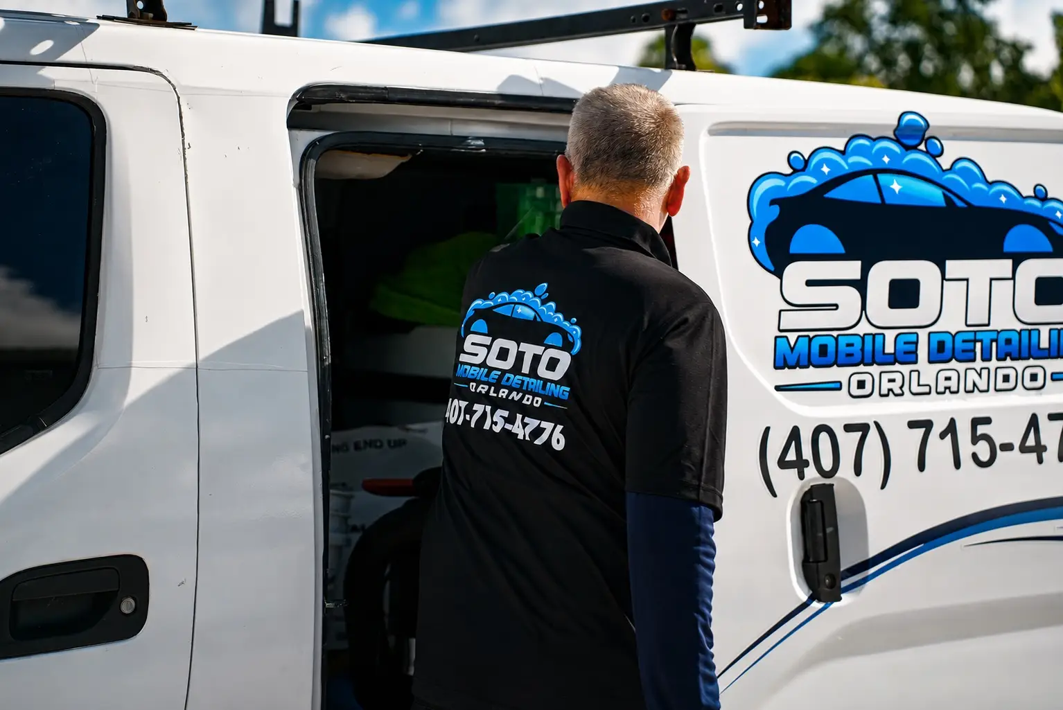 Soto Mobile Detailing Orlando · privacy · privacy section Soto Mobile Detailing Orlando · privacy · side door of the fully self-contained van